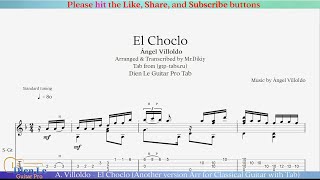 A Villoldo  El Choclo Another version Arr for Classical Guitar with Tab [upl. by Bing]