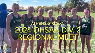 Athens Bulldogs XC Girls 2024 OHSAA Div 2 Regional Meet [upl. by Bik]