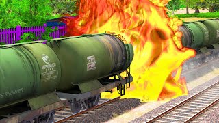 OIL TANKER FIRE DIESEL ENGINE RESCUE  BUMPY RAILROAD  Train Simulator  Railworks 3  NTG GAMING [upl. by Trilly288]