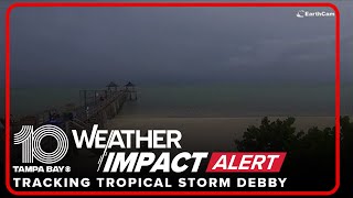 Naples Pier Cam Dark sky over Gulf of Mexico ahead of Tropical Storm Debby [upl. by Baptista]