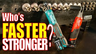 High Speed Cordless Ratchet Battle Milwaukee vs Makita FASTEST [upl. by Veno]