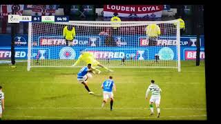 Fraser Forster saves penalty against Morelos in League Cup Final Rangers vs Celtic [upl. by Atiuqcaj]