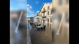 Flooding in Bayonne in southwest France [upl. by Notsae]