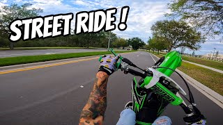 STREET RIDING MY NEW DIRT BIKE FOR THE FIRST TIME   BRAAP VLOGS [upl. by Eiramik]