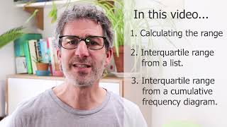 Calculating range and Interquartile range from lists and from cumulative frequency diagrams [upl. by Irahs]