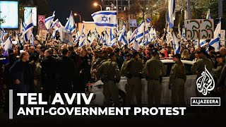 Antigovernment protests in Tel Aviv demanding the resignation of Benjamin Netanyahu [upl. by Elladine133]