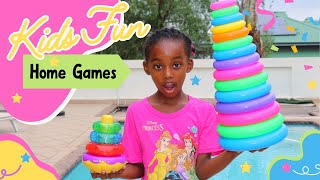 5 FUN GAMES TO PLAY AT HOME  Play Time with friends and family Princess Kids Show [upl. by Itnavart711]