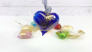 My Italian Decor  Murano Glass Blown Small Heart Ornaments Handmade In Italy [upl. by Aviv]