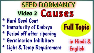 Causes of Seed Dormancy  Seed Dormancy Causes  Seed Dormancy Reasons [upl. by Matthia417]