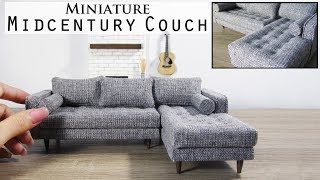 DIY Miniature Sectional Couch with chaise [upl. by Mairym]