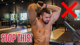 How To PROPERLY Overhead Dumbbell Tricep Extension  3 Muscle Gain Variations [upl. by Eicarg]