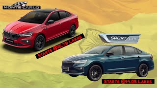 Skoda Slavia Monte Carlo amp Sportline Editions Launched  Pricing  Feature List amp More [upl. by Follansbee]