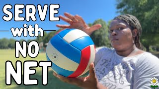 Overhand Serve A Volleyball WITH NO NET [upl. by Nalla768]