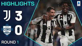 JUVENTUSCOMO 30  HIGHLIGHTS  Bianconeri off to a shimmering start  Serie A 202425 [upl. by Nuahsar157]