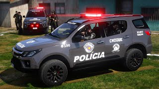 ABORDAGEM na COMUNIDADE TERMINA em CONFRONTO  ANCHIETA APOIO ROCAM PMESP  GTA 5 POLICIAL [upl. by Conias946]