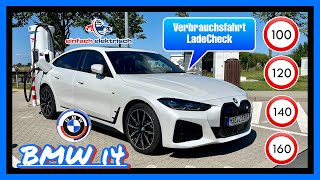 🚘BMW i4 eDrive 40 🪫 Verbrauchsfahrt amp Ladecheck 🤔 wie effizient ist BMWs Elektroflitzer⁉️ [upl. by Lotti]