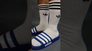 Adidas Adilette Shower Slides Blue adidas adilette casuals outfit [upl. by Borroff]