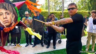 CANELO ALVAREZ SMASHES JAIME MUNGUIA PINATA  HAPPY SHOWING FANS LOVE [upl. by Nesbitt880]