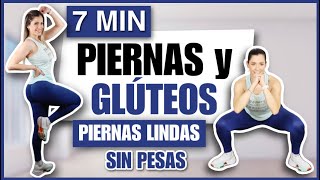 RUTINA PARA AUMENTAR PIERNAS Y CADERAS RAPIDAMENTE EN CASA SIN PESAS EN 7 MINUTOS  NatyGlossGym [upl. by Coke]