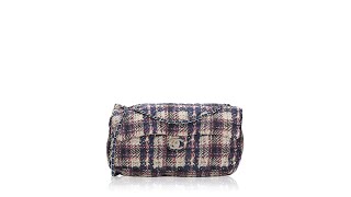 Chanel Nylon Tweed Printed Maxi Classic Flap Bag Multicolor [upl. by Tatiania]