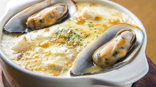 Recette  Gratin de moules [upl. by Ailima129]