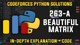 263A  Beautiful Matrix  Codeforces Python Solutions  Explanation  Walkthrough [upl. by Oralle]