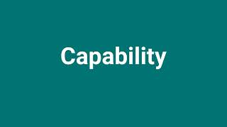 Capability Meaning and Pronunciation [upl. by Asilana215]