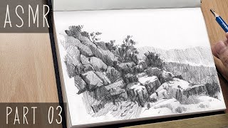 Broad Stroke Pencil Drawing Scenery  ASMR  PART 03 [upl. by Nojid]