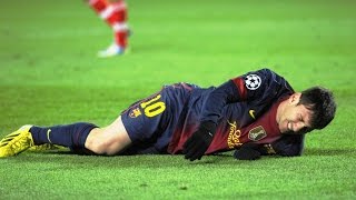 The 10 Worst Tackles  Brutal Fouls on Lionel Messi ► Only Way to Stop MESSI HD [upl. by Osnerol]