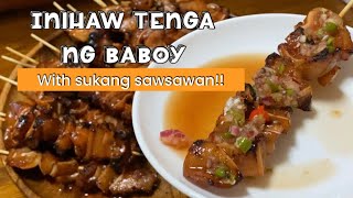 Inihaw Tenga ng baboy  Pork ears barbecue with sawsawan SEREPBEST [upl. by Paulsen]