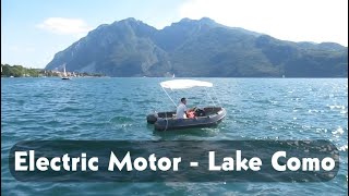 Whaly 310 with electric motor 1000 Watt  2 HP cruising on Lake Como [upl. by Etep875]