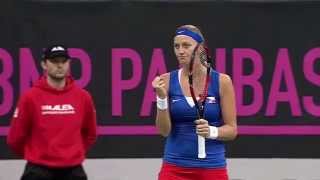 Petra Kvitova takes the first set against Maria Sharapova [upl. by Aekahs]