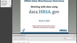 HRSA Data Warehouse Training [upl. by Hanid]