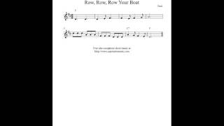 Free easy alto saxophone sheet music Row Row Row Your Boat [upl. by Yajet557]