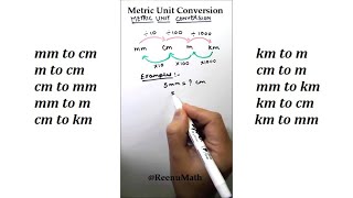 Metric System Conversion Trick  mm to cm  cm to m  m to km  km to m  m to cm  cm to mm [upl. by Enneirb604]