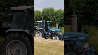 Old School Baling 😎 Ford 7610 tractor newholland grass farming FlyingPixelsPhotography [upl. by Sedinoel]