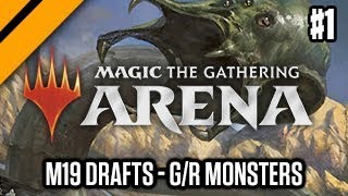 Magic the Gathering Arena M19 Drafts  GR Monsters P1 sponsored [upl. by Nesyrb83]