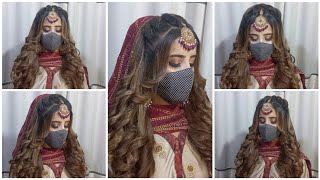 front bridal hairstyle traditional  pakistani open hair hairstyle  kashees bridal hairstyle [upl. by Uahsoj]