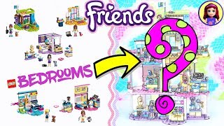 Lego Friends Girls Bedrooms JengaStyle Custom Build 😂 DIY Craft [upl. by Anyel]