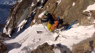 Skiing a Steep Line in Chamonix [upl. by Halford]