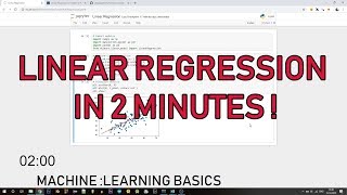 Linear Regression in 2 Minutes using Python  Scikit Learn  Machine Learning Basics [upl. by Weitman132]