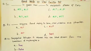 Best MCQS on liver function test in hindi and urdu [upl. by Farmer]