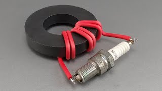 how to make 220v free energy with spark plug and pvc copper use magnet 100 [upl. by Edmea384]