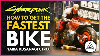 CYBERPUNK 2077  How to Get the FASTEST Bike  Yaiba Kusanagi CT3X Akira Bike [upl. by Karney]