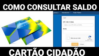 Como consultar o SALDO DISPONÍVEL no CARTÃO CIDADÃO VEJA AGORA [upl. by Tremml813]