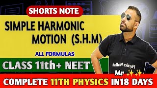 Simple Harmonic Motion Short note  SHM NEET physics short note  Mr sir physics Note  class11th [upl. by Pandich]