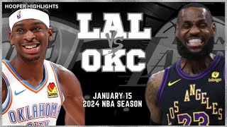 Los Angeles Lakers vs Oklahoma City Thunder Full Game Highlights  Jan 15  2024 NBA Season [upl. by Wenonah531]