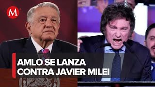 AMLO llama “deslenguado” a Javier Milei por insultos al papa Francisco [upl. by Anerdna]