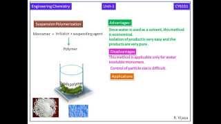 Suspension polymerizationPolymer ChemistryAnna University EnggCheCY6151Notes [upl. by Adnauqahs97]