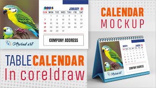 Table Calendar  Table Calendar In CorelDraw  Create Mockup In CorelDraw  Mockup In CorelDraw [upl. by Vrablik]